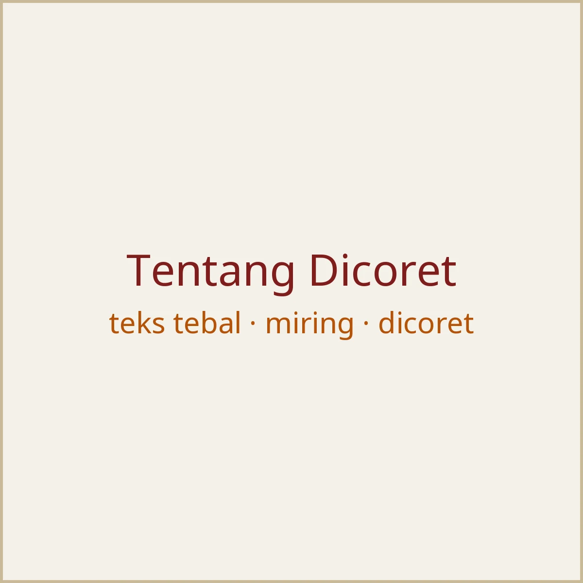 Tentang Dicoret: ilustrasi 2